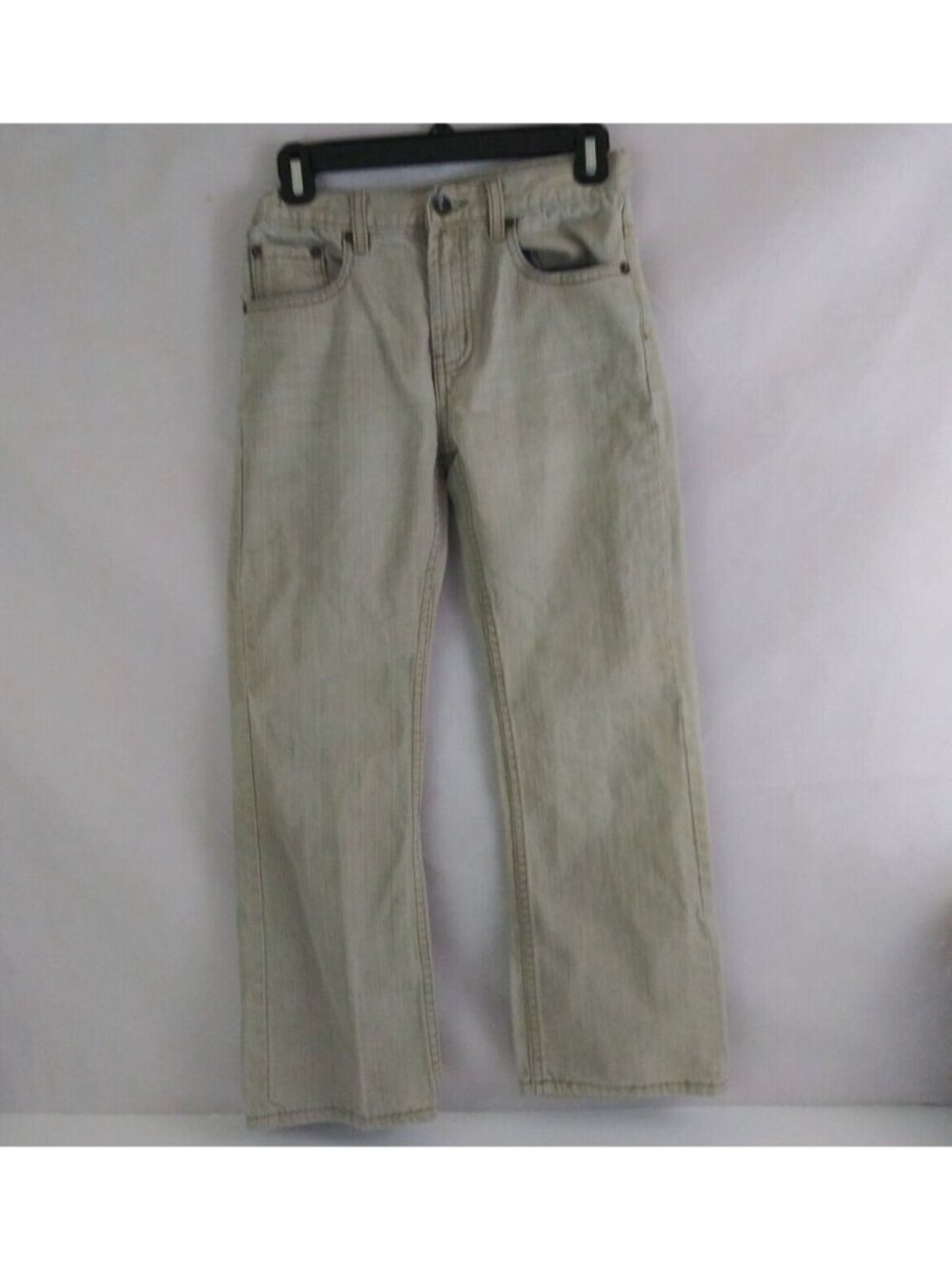 Urban Pipeline Elastic Waist Relaxed Bootcut Khaki 100% Cotton Jeans Size 14